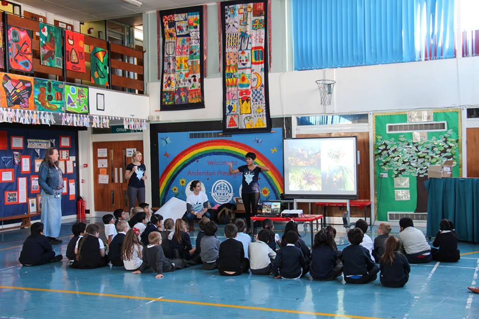 Photo IMCC3 community outreach team at Anderston Primary School in Glasgow